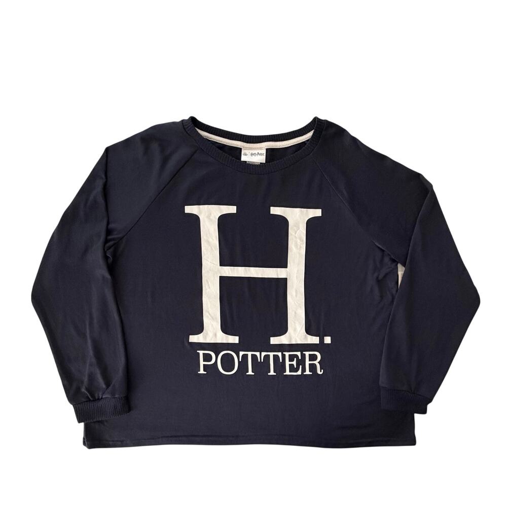 Harry Potter Pajama Top Womens Size XL Soft Stretch Navy Blue Lounge Comfort
